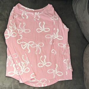 Cat & Jack Pink Shirt with White Bow Design